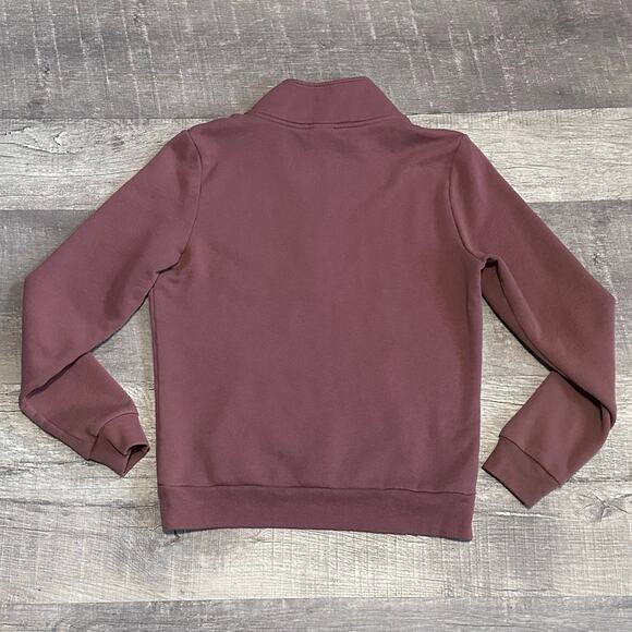 PINK Victorias Secret Quarter Zip Pullover Women M Mauve Classic Collegiate Logo - Picture 3 of 8